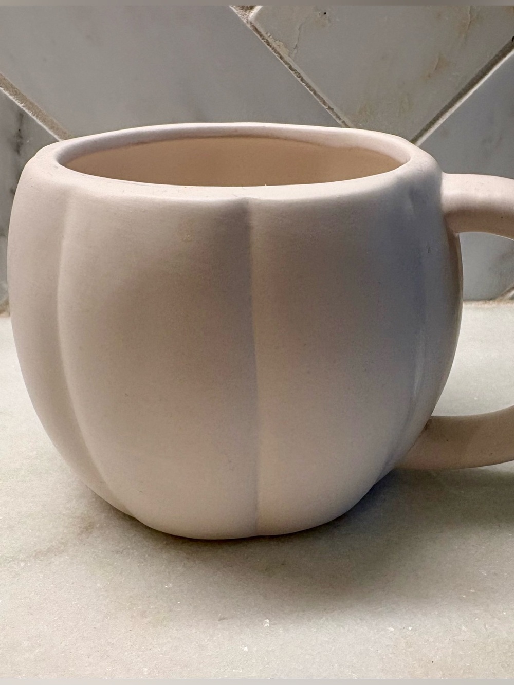 Ceramic Ivory Pumpkin Mug